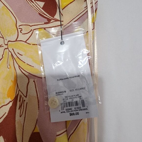 Nine West mauve & yellow wideleg jumpsuit - Picture 4 of 5